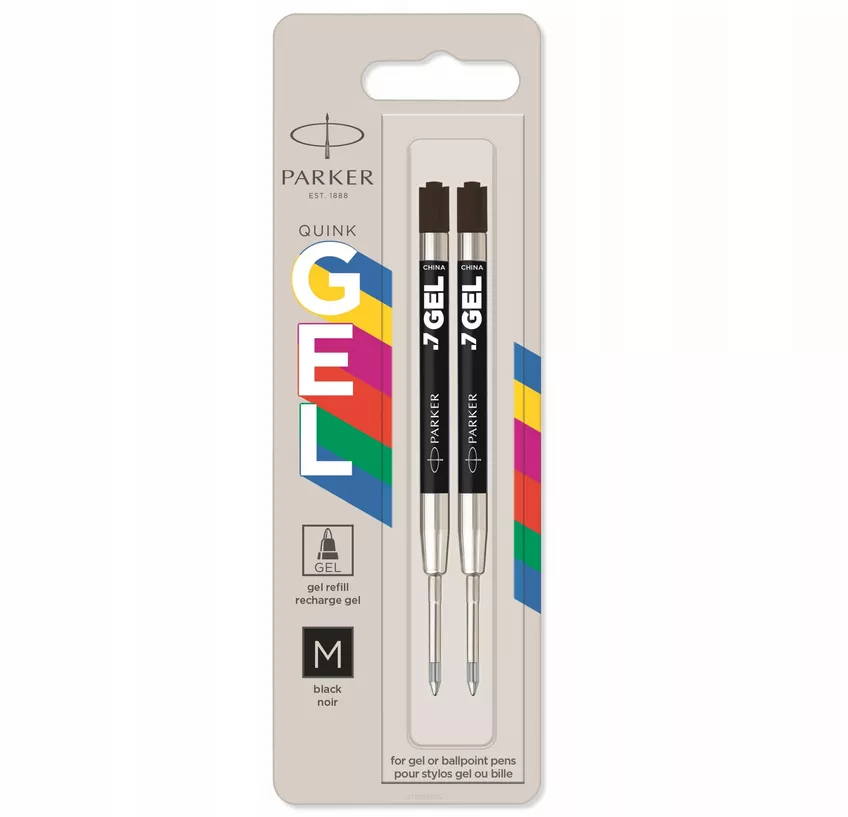 Wkład do Długopisu Parker Quink Gel  2szt. Czarny M smartkleks.pl
