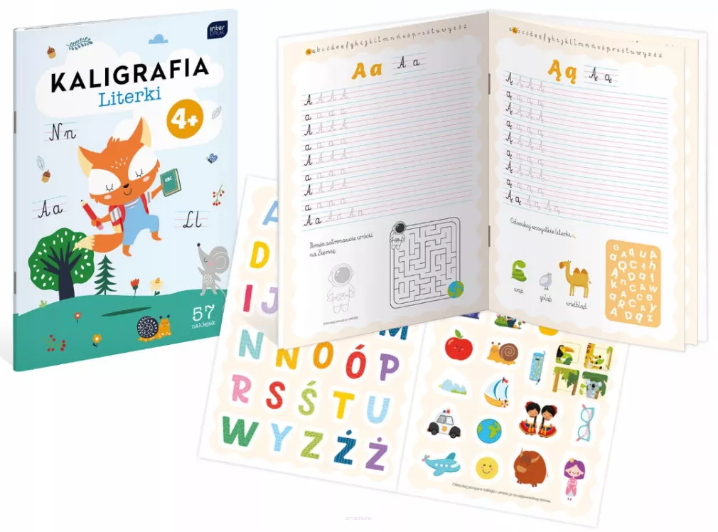 Kaligrafia z Zadaniami Literki Naklejki Interdruk