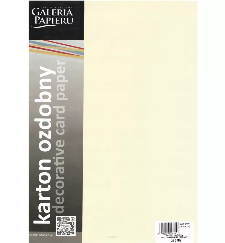 Karton Ozdobny Milenium Kremowy A4 Galeria Papieru smartkleks.pl