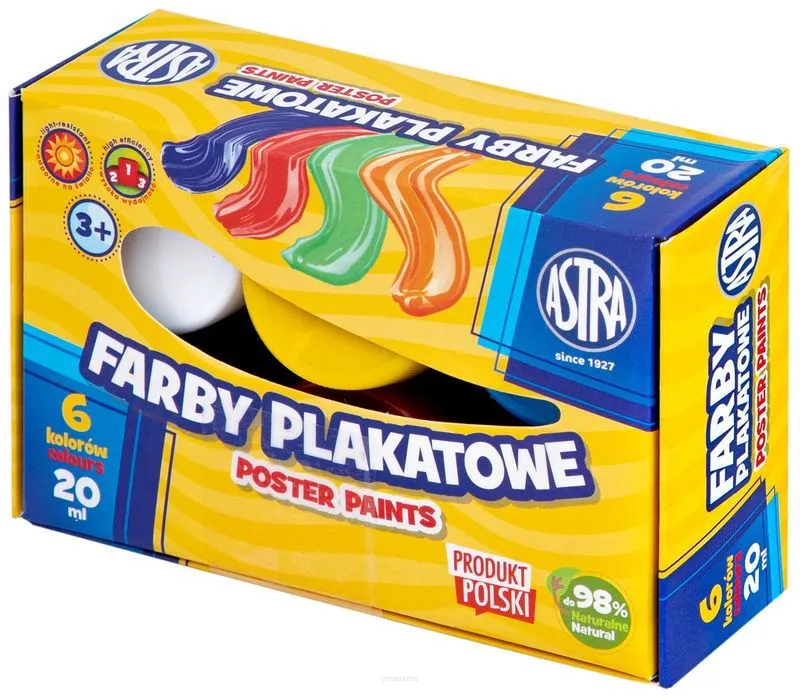 Farby plakatowe Astra 6 kolorów