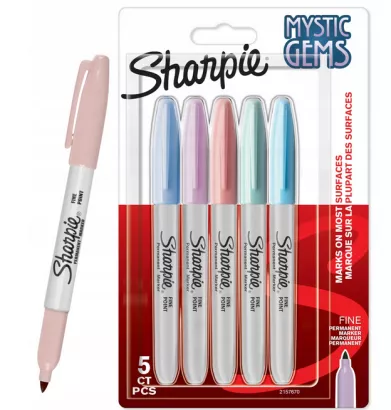 Markery Permanentne Sharpie Mystic Gems 5 Kolorów Fine