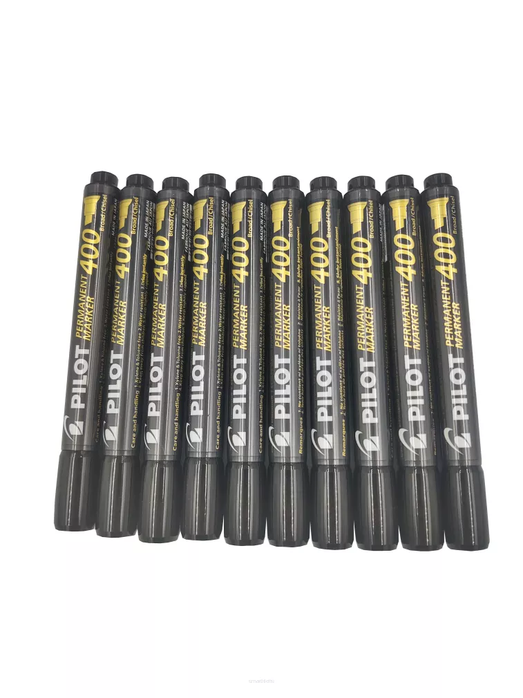 Zestaw 10x Marker permanentny ścięty Pilot SCA-400-B Czarny