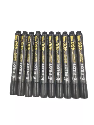 Zestaw 10x Marker permanentny ścięty Pilot SCA-400-B Czarny