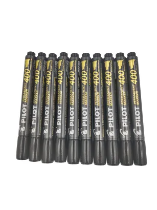 Zestaw 10x Marker permanentny ścięty Pilot SCA-400-B Czarny