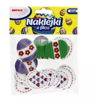 Naklejki z Filcu Wielkanocne 18szt. Brewis