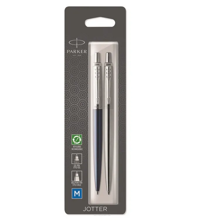 Zestaw Parker Jotter Duo długopis Royal Blue CT + długopis Stalowy Gel CT smartkleks.pl
