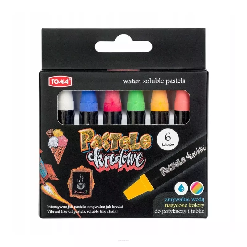 TOMA kredki pastele kredowe 6kol