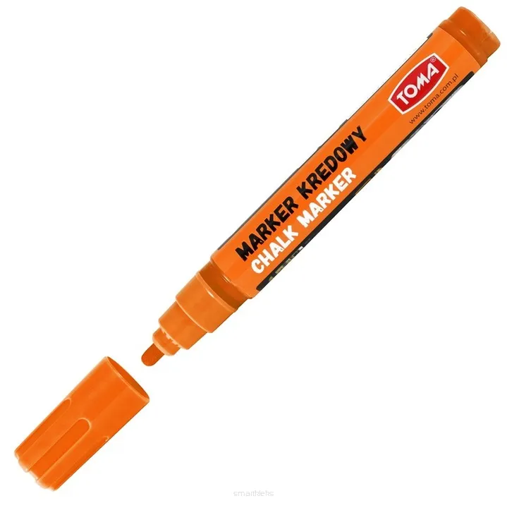 Marker Kredowy Zmazywalny 4,5mm Końcówka Okrągła Pomarańczowy Toma  SmartKleks.pl