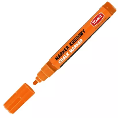 Marker Kredowy Zmazywalny 4,5mm Końcówka Okrągła Pomarańczowy Toma
