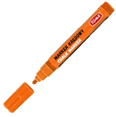 Marker Kredowy Zmazywalny 4,5mm Końcówka Okrągła Pomarańczowy Toma
