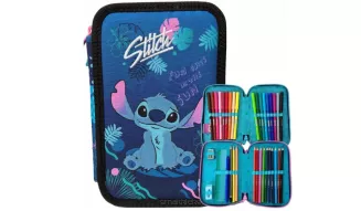 Piórnik Dwukomorowy Z Wyposażeniem Disney Core Jumper 2 Stitch smartkleks.pl