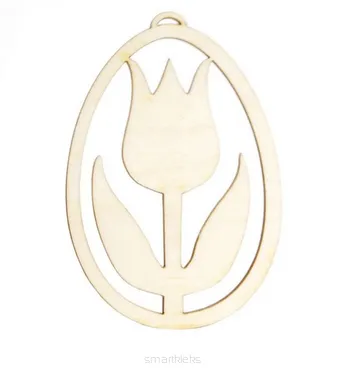 Elementy Drewniane Jajko 8,5 cm+ Tulipan