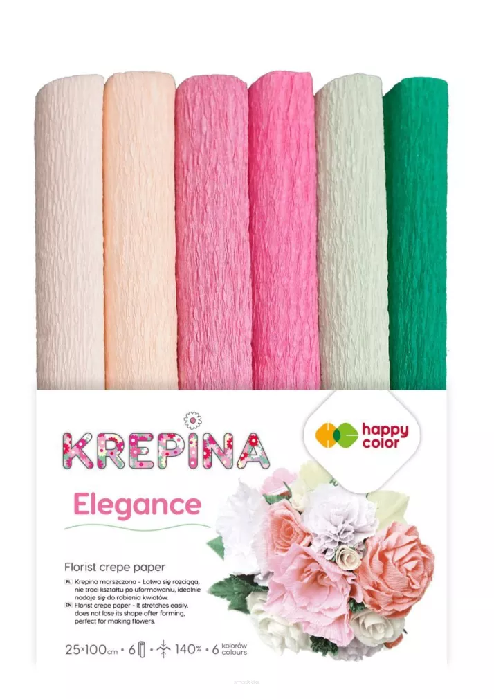 Krepina Krepa Dekoracyjna Do Tworzenia Kwiatów Happy Color Elegance smartkleks.pl