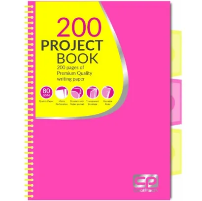 Kołozeszyt  A5/200 Kratka Przekładki Project Book Róż