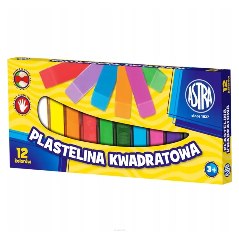 Plastelina Kwadratowa Astra 12 kolorów