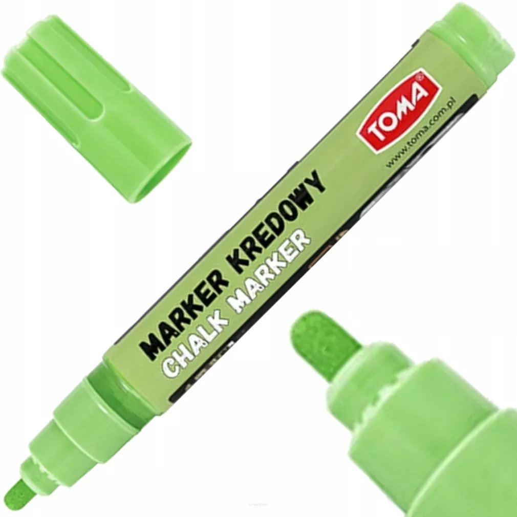 Marker Kredowy Zmazywalny 4,5mm Końcówka Okrągła Pastelowy Zielony Toma  SmartKleks.pl