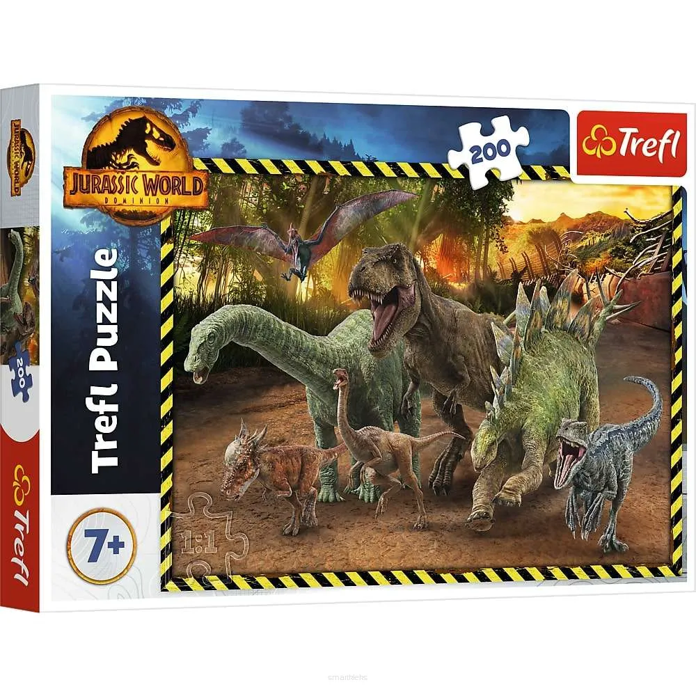 Puzzle Trefl 200 Elementów Dinozaury z Parku Jurajskiego SmartKleks.pl