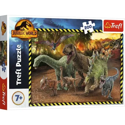 Puzzle Trefl 200 Elementów Dinozaury z Parku Jurajskiego