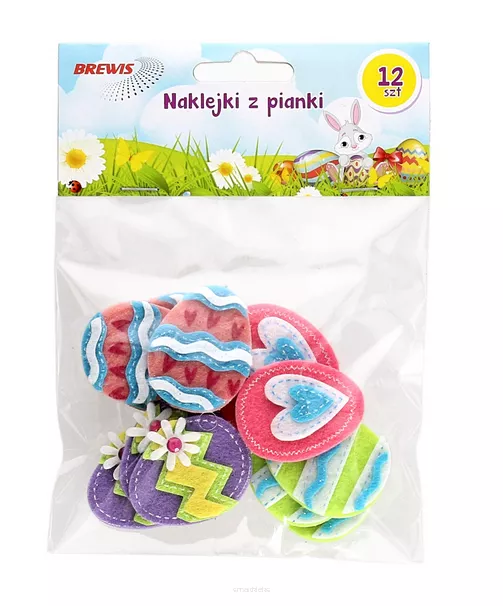 Naklejki z Filcu Wielkanocne 12szt. Brewis