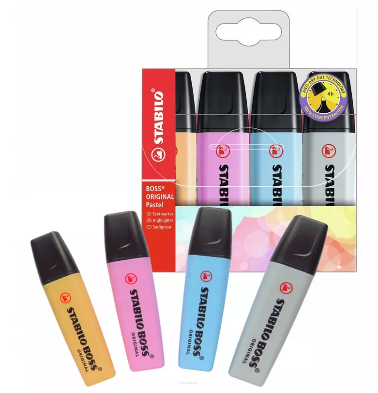 Zakreślacze Stabilo Boss Original Pastel 4szt.
