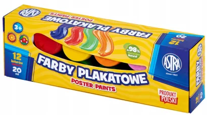 Farby Plakatowe Astra 12 Kolorów