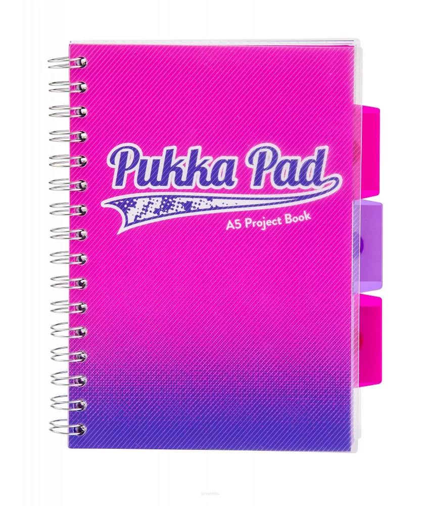 Kołozeszyt A5/100k Kratka Przekładki Pukka Pad Fusion Róż Project Book SmartKleks.pl