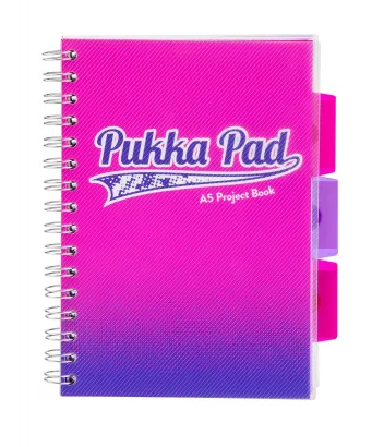 Kołozeszyt A5/100k Kratka Przekładki Pukka Pad Fusion Róż Project Book