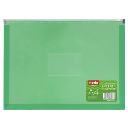 TECZKA KOPERTOWA A4 ZIPPA BAG ZIELONA PP A"10 PATIO OFFICE