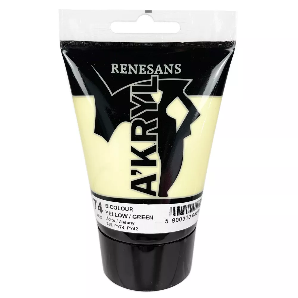 Farba Akrylowa Renesans 100ml 74 Żółto Zielony