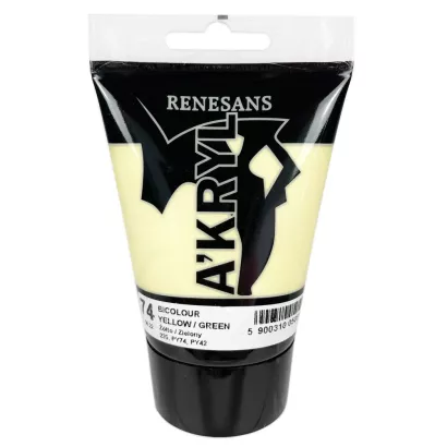 Farba Akrylowa Renesans 100ml 74 Żółto Zielony