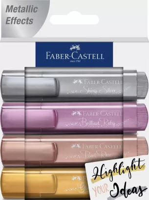 Zakreślacze Faber-Castell 4 Metaliczne Kolory