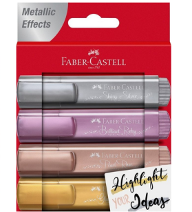 Zakreślacze Faber-Castell 4 Metaliczne Kolory