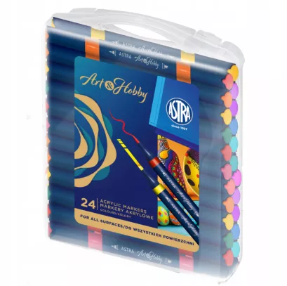 Markery Akrylowe Dwustronne 24szt Astra