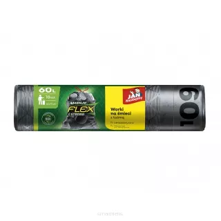 Worki na śmieci JAN NIEZBĘDNY, magnum flex, LDPE, 60l, 10 szt., czarne