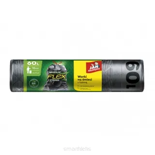 Worki na śmieci JAN NIEZBĘDNY, magnum flex, LDPE, 60l, 10 szt., czarne