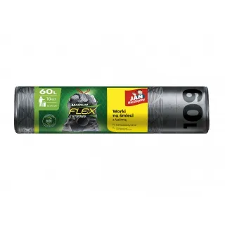 Worki na śmieci JAN NIEZBĘDNY, magnum flex, LDPE, 60l, 10 szt., czarne