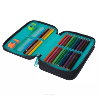 Piórnik Dwukomorowy Z Wyposażeniem Jumper 2 Dogs Planet F066708 - 2