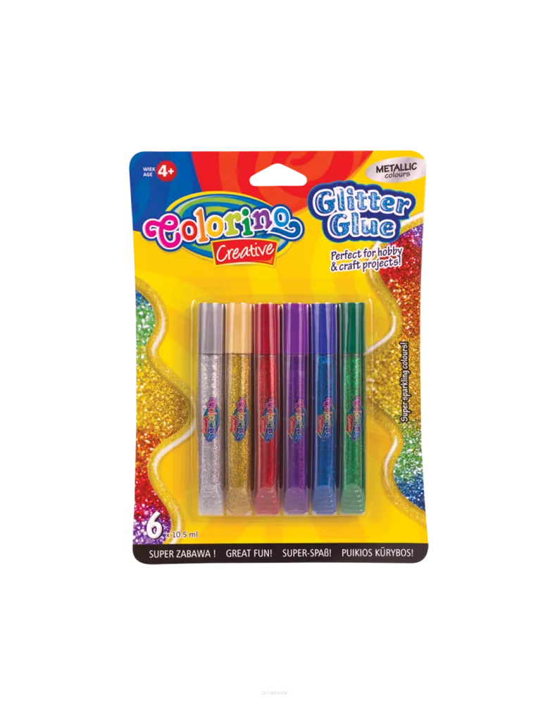 Klej brokatowy metaliczny 6 kolorów