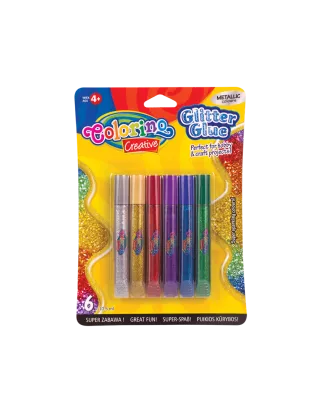 Klej brokatowy metaliczny 6 kolorów COLORINO