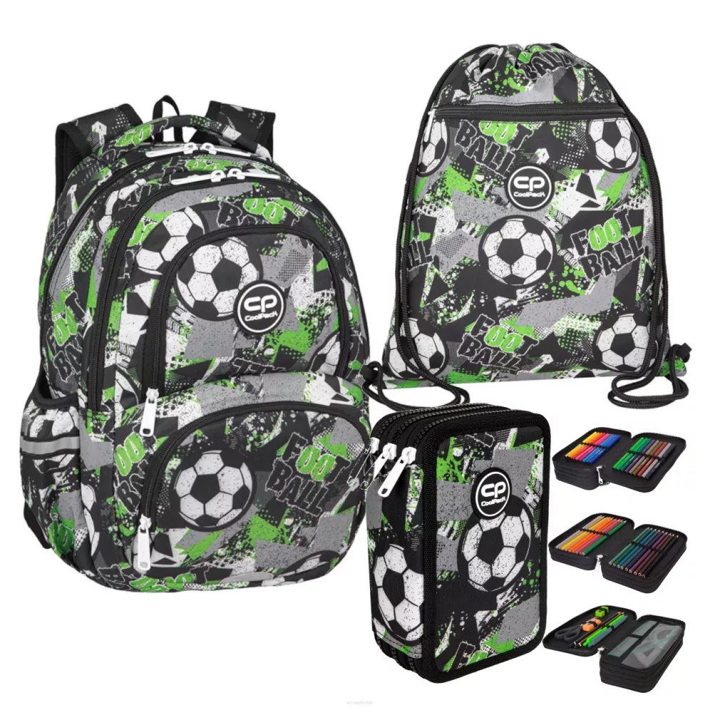 Plecak dziecięcy CoolPack Spiner Termic Let's Gol + Piórnik + Worek