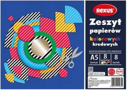 ZESZYT PAPIERÓW KOLOROWYCH KREDOWYCH A5/8K 1 sztuk