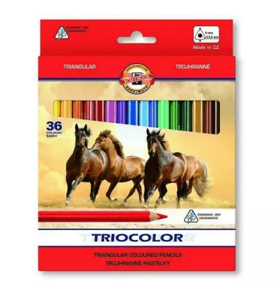 Kredki Koh-I-Noor Tricolor Trókątne 36szt