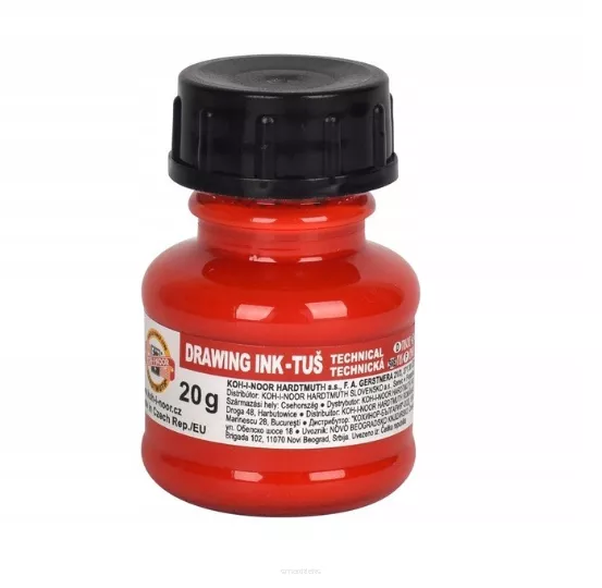 Tusz Kreślarski Czerwony 20ml KOH-I-NOOR smartkleks.pl
