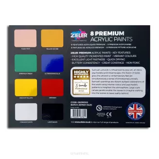 Zieler Zestaw farb akrylowych 8x75ml