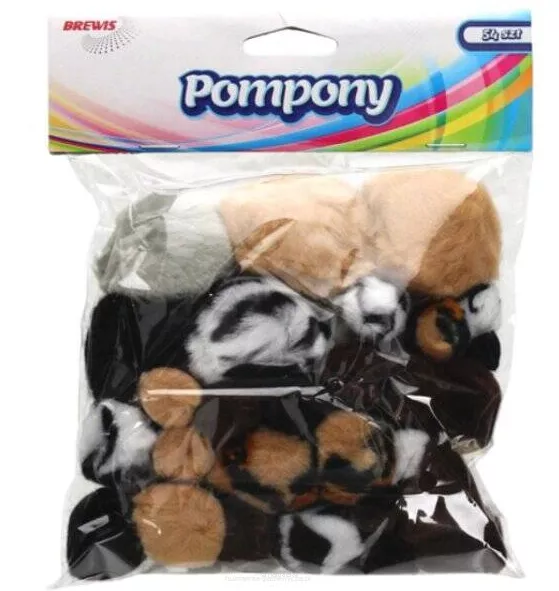 Pompony Zwierzęta 1-4 cm 54 szt.