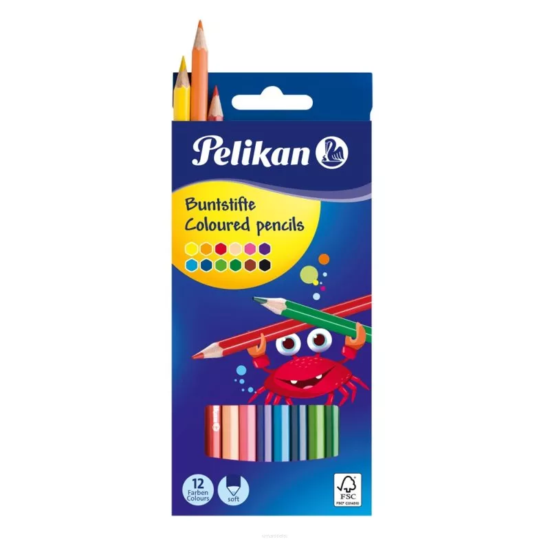 Kredki drewniane Pelikan 12 kolorów