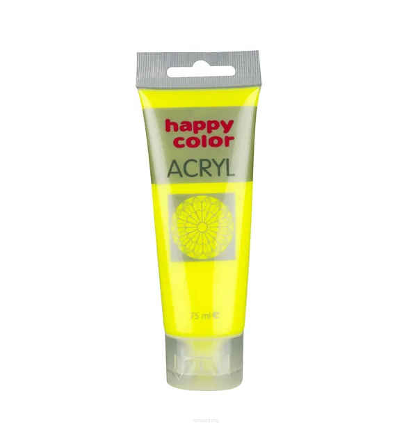Farba Akrylowa Happy Color 75ml Żółta Fluo 101