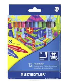Flamastry szkolne Staedtler zestaw 12 kolorów