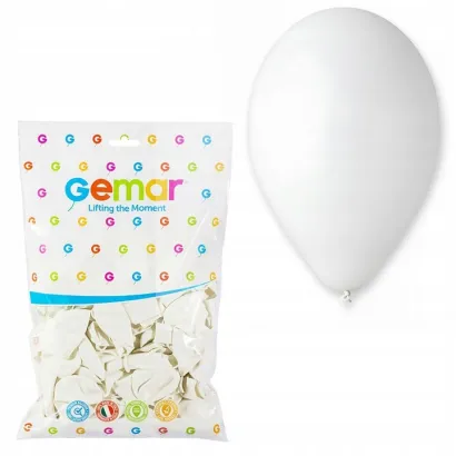 Balony 100 sztuk Pastelowe Białe Gemar