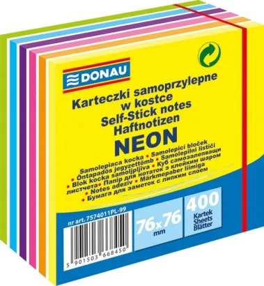Karteczki Samoprzylepne w Kostce Neonowe 6 Kolorów